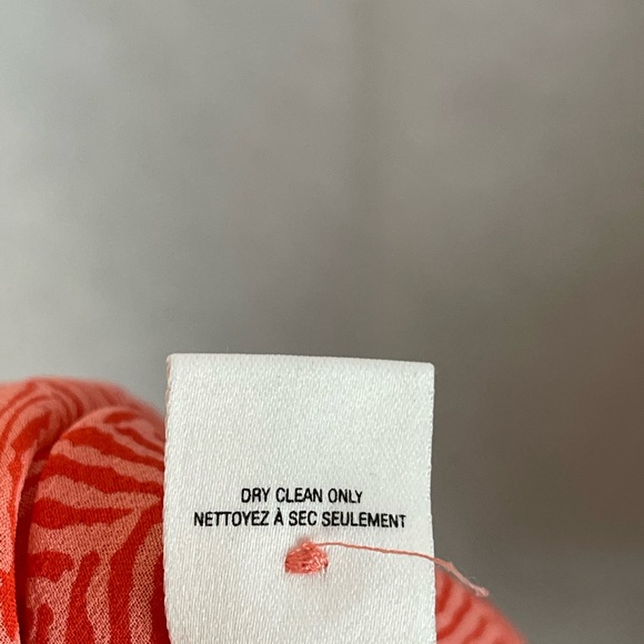 Anthropologie Maeve Tiburon Silk Button Blouse Size M Orange Coral Sheer - Picture 7 of 8